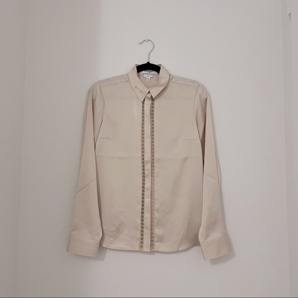Express satin button up dress shirt
